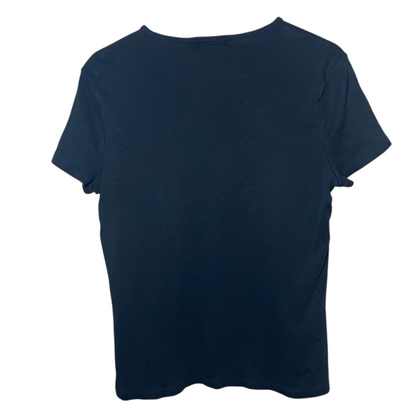 Ralph Lauren LRL Classic Black Shirt Top Minimalist Logo Sz XL Cotton Casual Rib - Picture 5 of 11